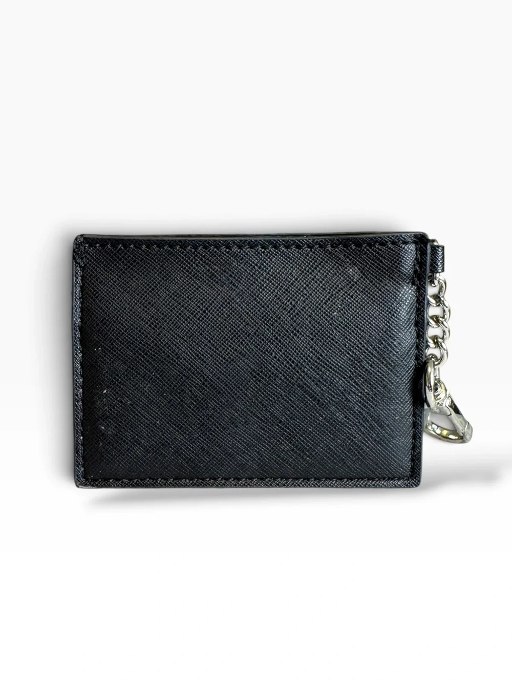 Nine West Black Leather Card Holder with Keychain